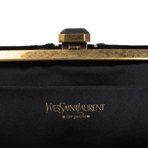 velvet vintage clutch yves saint laurent with a gotich cross|vintage saint laurent purses.